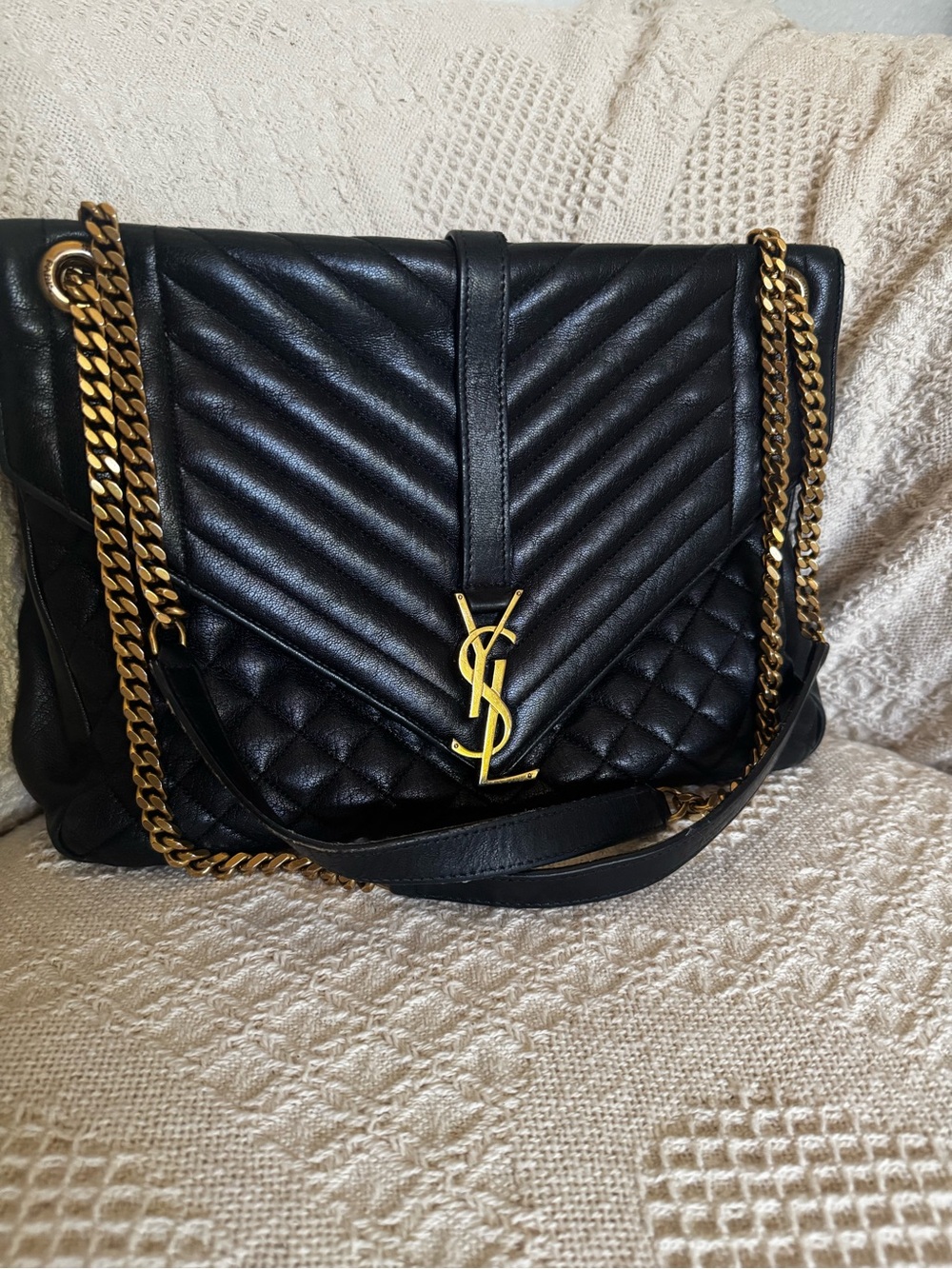 Saint Laurent Mixed Matelassé Triquilt Monogram AUTHENTIC